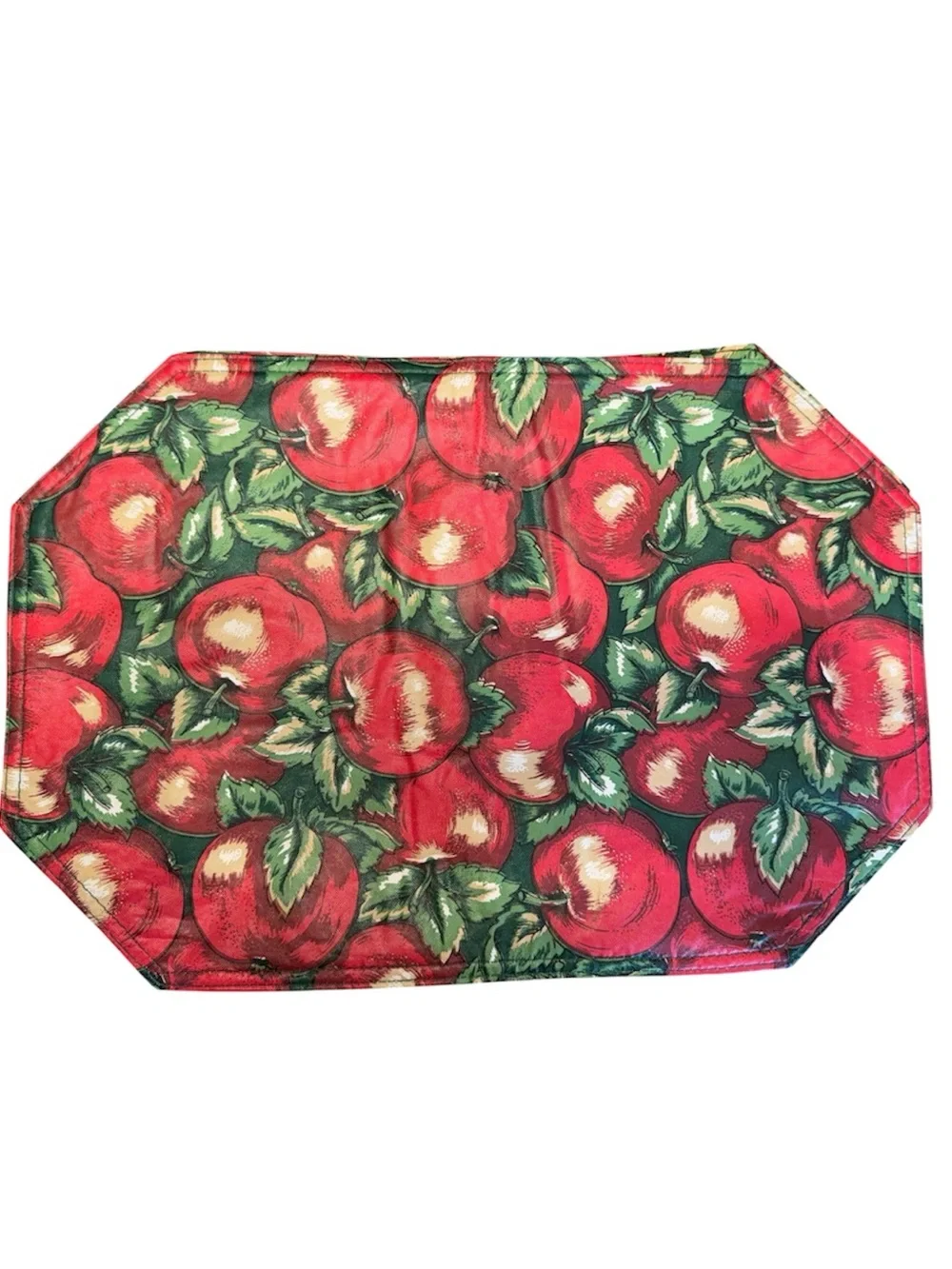 Four Vintage Placemats Corelle Coordinates Farm Fresh Apple Reversible Padded